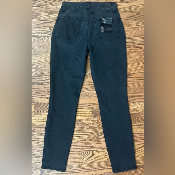 PAIGE Cheeky Ultra High Rise Distressed Skinny Black Jeans Size 28 NWT - Picture 7 of 8